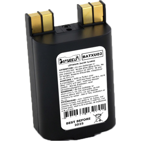 Pile Batterie Alarme BATXU02 - 2 x (3V - 2.4Ah) - Compatible RXU02X DAITEM/LOGISTY