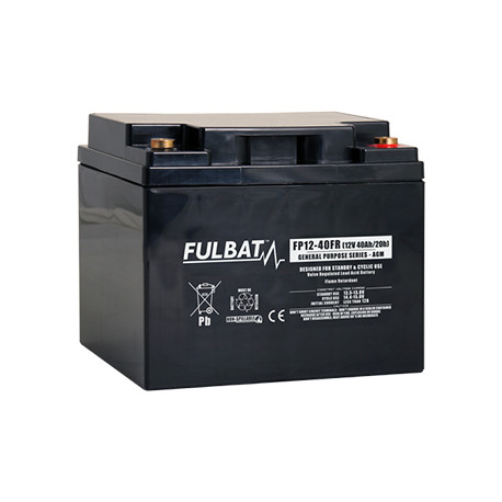 Batterie Plomb Standard FP12-40 FR - 12V - 38Ah - UL94.FR – FULBAT