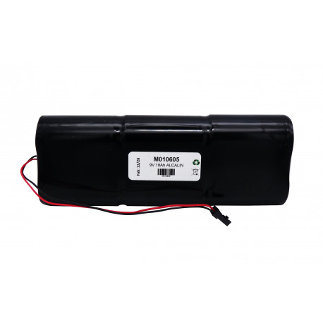 CHRONO Pile Batterie Alarme Compatible NOXALARM - 6LR20 Alcaline - 9V - 18Ah + Connecteur Noir
