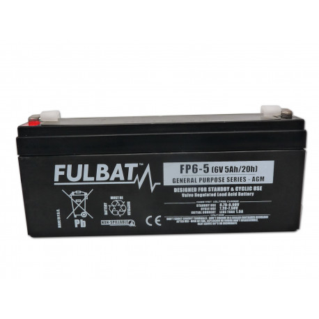Batterie FULBAT FP6-5 FR - Plomb Standard - 6V - 5Ah - UL94.FR